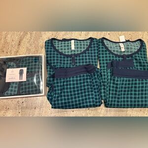 Matching PJs!  Auden Green and Black Thermal Pajama Sets (M, L and XL)